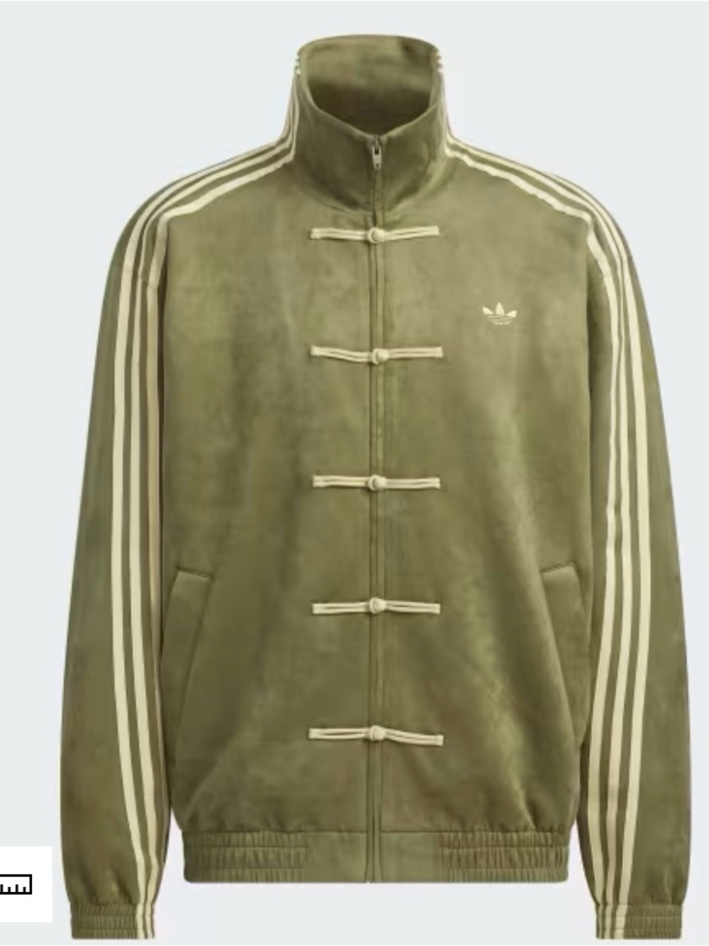 adidas Olive Green Track Jacket with Cream Stripes